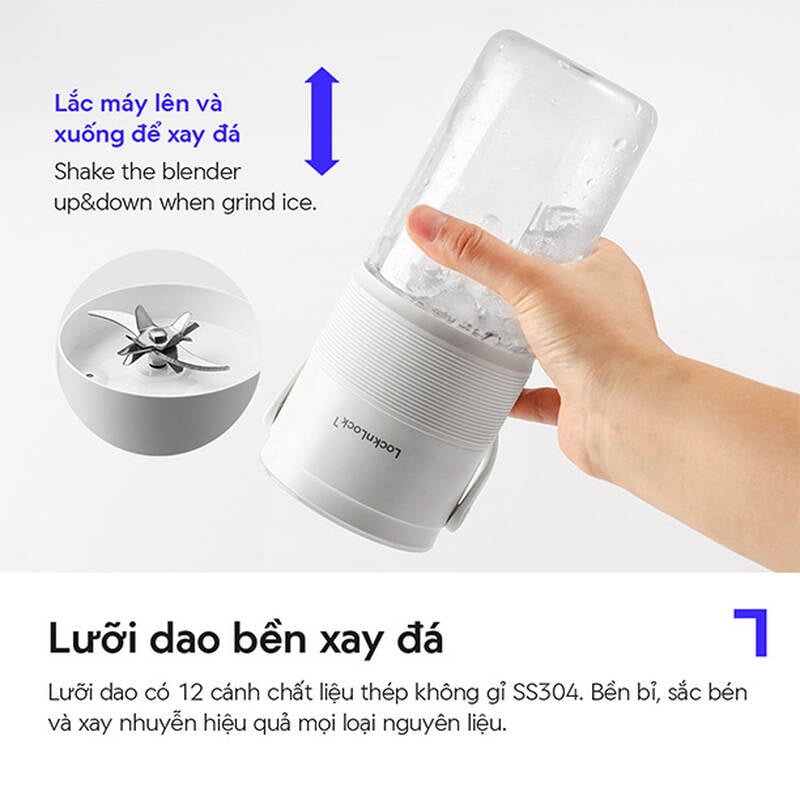 Máy xay sinh tố cầm tay LocknLock dung tích 475ml - Màu ngà - EJJ346IVY, , large image number null